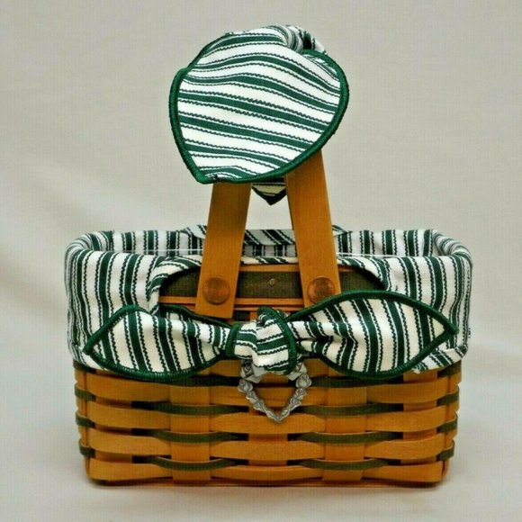 Longaberger 1998 Green Picture Perfect Sweetheart Series Basket Combo - Picture 4 of 15
